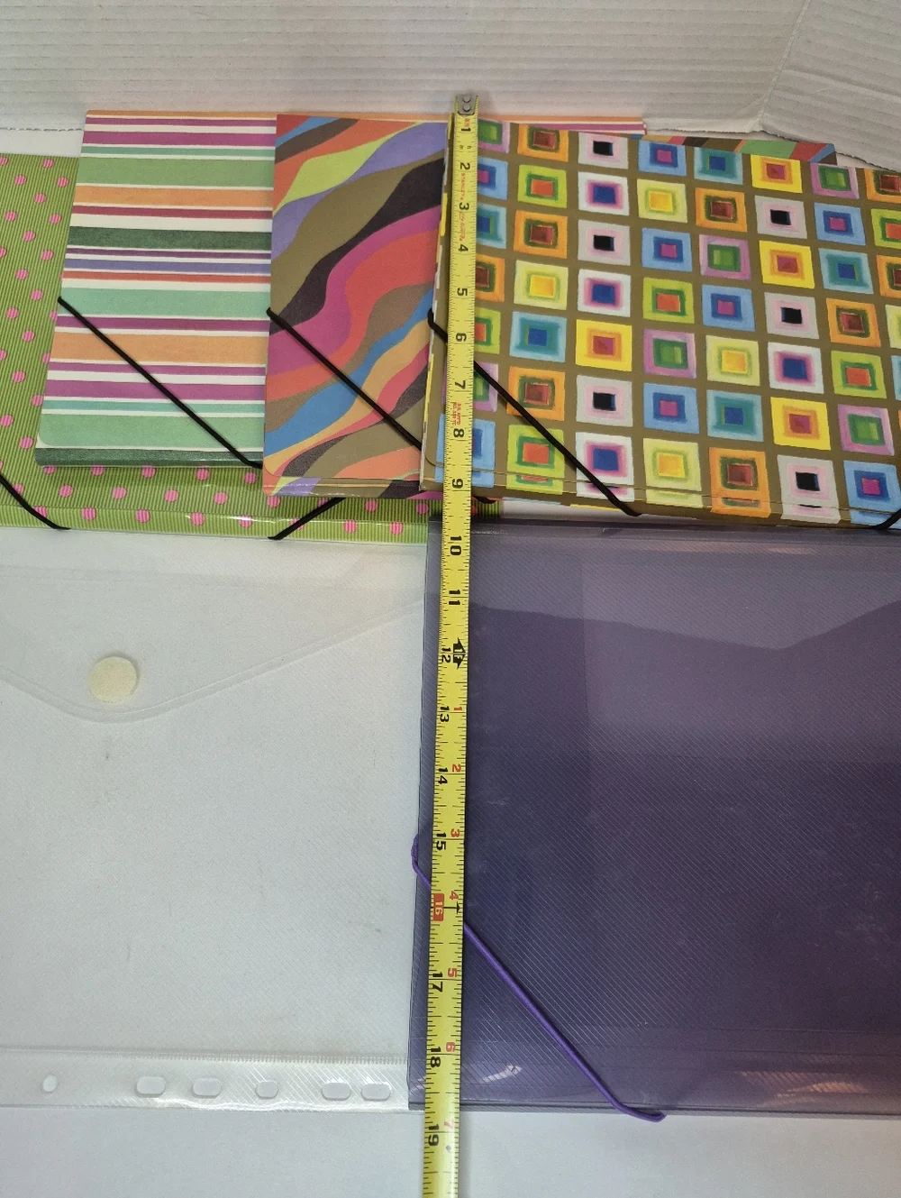 Lot of 5 Essay Folders w Elastic Close Bonus 10 Colorful Binder Clips